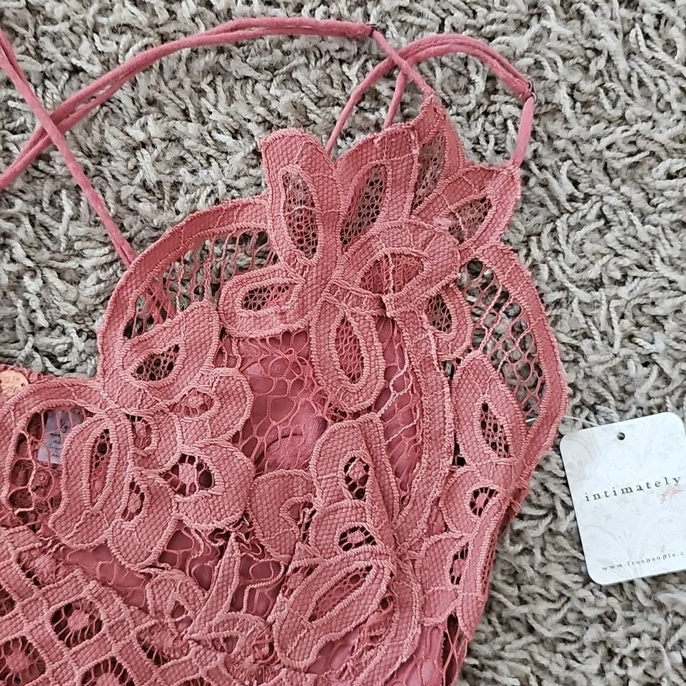 NWT Adella Bralette FP One Free People Large Copper Bra Adjustable Smocked - Picture 6 of 10